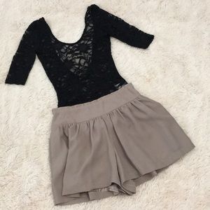 Black lace body suit